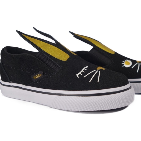 VANS Slip-On Bunny (Black / Gold) Toddlers Sneaker - Picture 2 of 6